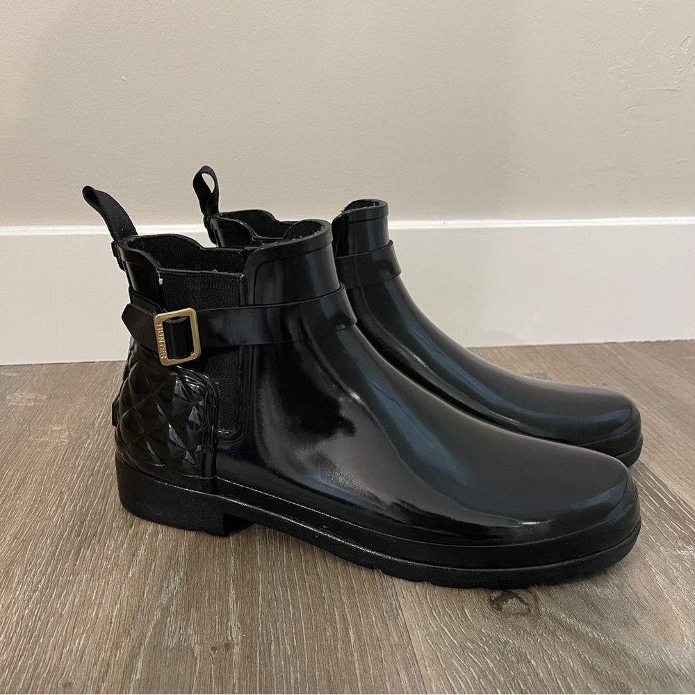 Hunter Rain Boots Refined Gloss Quilt Chelsea